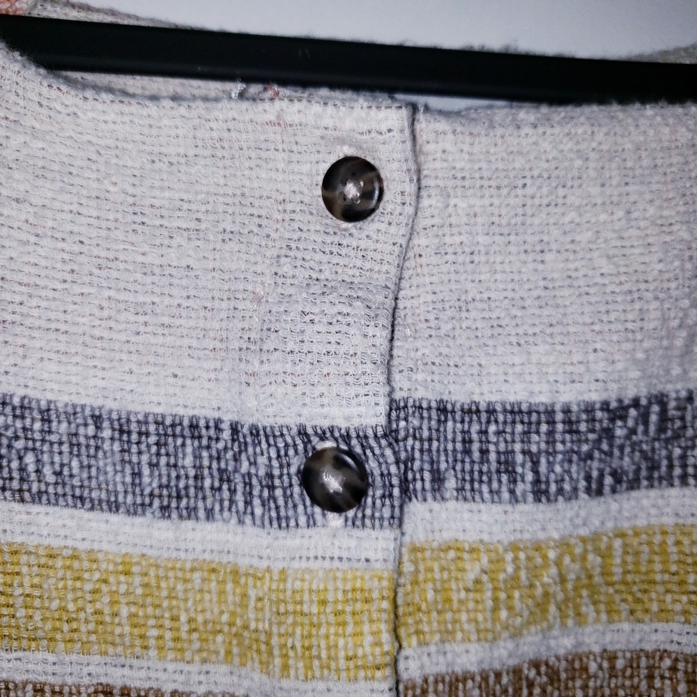 Madewell Texture & Thread Striped Button Front Top - Picture 5 of 8